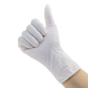 廉价防水舒适耐用白色腈一次性手术手套