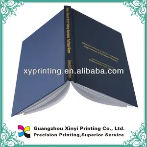 Hotsale tela libro cubierta con hoja de oro Tapa dura tela de encuadernación servicio de impresión