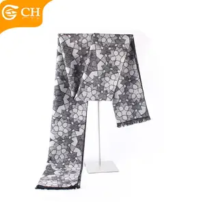 Wholesale Different Design Classic Gray Woven Silk Scarf for Men