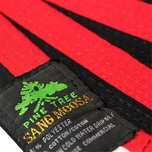 High Quality Red+black Poom Color Wholesale Taekwondo/Karate/Judo Bjj Belt