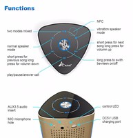 Altavoz Inalámbrico con Vibración Adin BT300, Regalo Único, Manos Libres, Micrófono, Subwoofer, para Cine en Casa