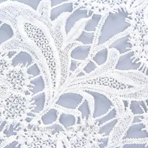 Water soluble polyester guipure lace trim mesh net applique fabrics textiles