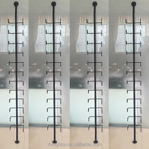 2.54m Spray Coated <strong>Wall</strong> Mounted Hanging <strong>Wine</strong> <strong>Rack</strong> Holder Wire Display <strong>Rack</strong> in Black Color - Product Image 2