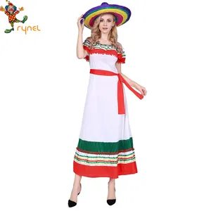 PGWC5224 özel güzel moda Cosplay yetişkin meksika geleneksel kadın kostümleri ile şapka