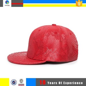 Rouge mode personnalisé <span class=keywords><strong>blanc</strong></span> serpent en cuir <span class=keywords><strong>snapback</strong></span> cap - Product Image 3
