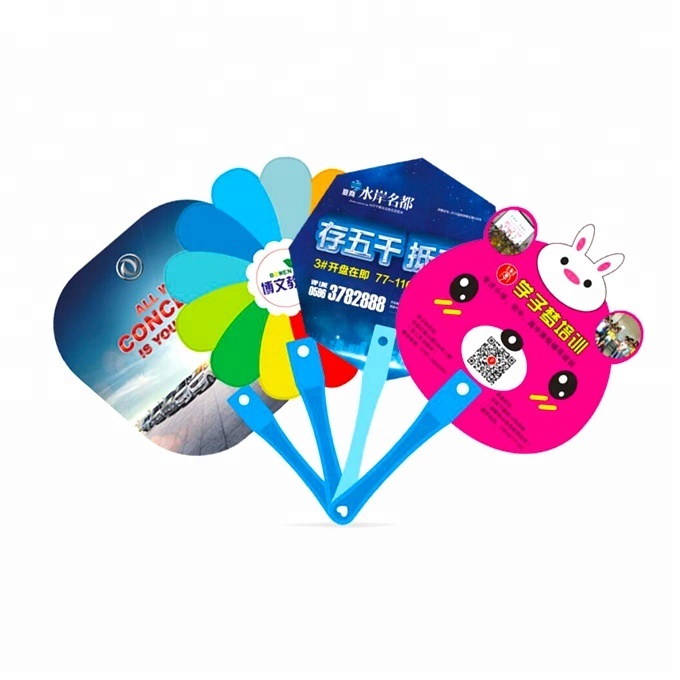 Hot selling group fan custom mini long handle plastic hand fan