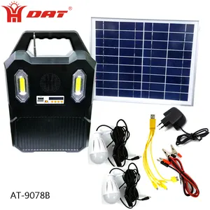 便携式太阳能供电系统，用于 USB 充电和照明太阳能便携系统带 MP3 和无线电功能的太阳能照明套件