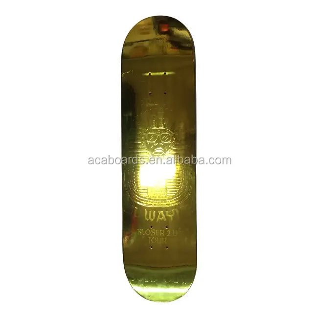 Blank Volle Kanadische Maple goldene Skateboard Deck