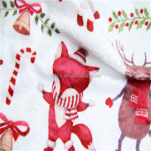 Chất Lượng Cao 210gsm Kỹ Thuật Số Santa Fawn Bell In Polyester Minky <span class=keywords><strong>Fleece</strong></span> In Vải Cho Chăn Em Bé - Product Image 5