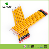 Fournisseur chinois de crayons hexagonaux en bois naturel jaune, crayons fins