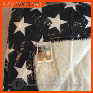 2 capas tiro Técnicas de tejido de Punto grueso estrella impreso suave vellón sherpa manta - Product Image 6