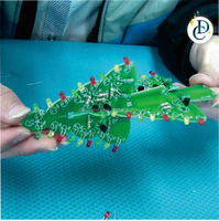 Kit électronique de bricolage amusant pour arbre de noël, arbre de noël pour enfants, 4 pièces