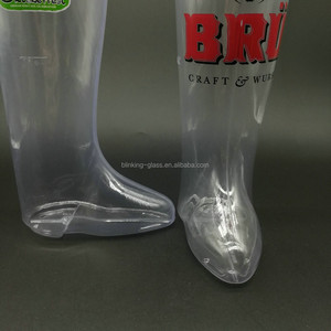 <strong>Plastic</strong> Sustainable Clear Beer Boot <strong>Mug</strong> 20oz with Customizable Logo for Party - Product Image 4