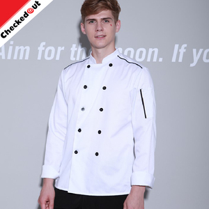 Venta caliente Nueva moda Chaquetas de <span class=keywords><strong>Cocinero</strong></span> <span class=keywords><strong>cocinero</strong></span> <span class=keywords><strong>ropa</strong></span>, unisex blanco cocina chef uniforme - Product Image 1