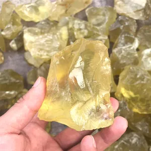 Natuurlijke citrien quartz crystal blok/clear rock leeg kristal blok