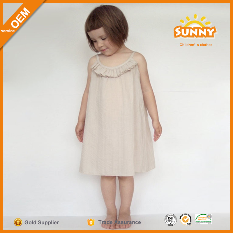 Французские Дети Печати Хлопок Платья Без Рукавов Детей Платья Хлопка