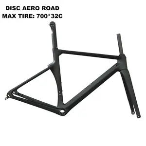 Aero disque route cadre carbone toray t800 fibre de carbone pneu maximum 700 * 32C Cadre De Course De TT-x16 accepter la conception personnalisée