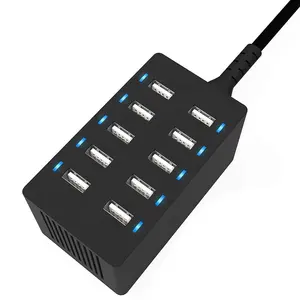 10 Port USB duvar hızlı şarj 5V 12A 60W çok cep telefon şarj istasyonu 10-Port USB şarj İstasyonu