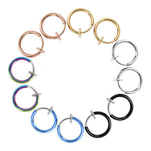 Pendientes de Clip Mini <span class=keywords><strong>Aro</strong></span> Invisibles de Acero Inoxidable, Estilo Punk Gótico, para Labio, Oreja, Nariz, Joyería Corporal - Product Image 1