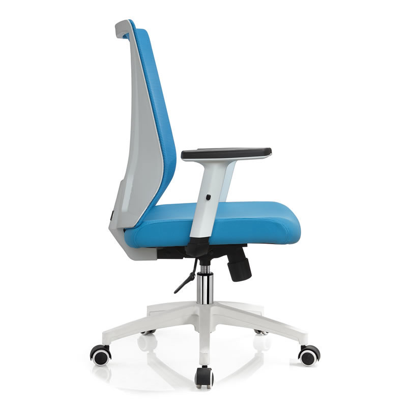 Mid mesh back white elevator computer office chair for offices