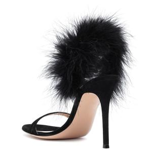 HMS98 Ultimi <span class=keywords><strong>Sandali</strong></span> con Tacco Alto in Pelliccia <span class=keywords><strong>Blu</strong></span> di Alta Gamma per Donne Nuova Moda Vendita Calda Scarpe con Tacco Alto Tipo Outdoor - Product Image 2