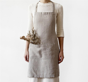 Nouvelle mode toile coton <span class=keywords><strong>tablier</strong></span> en lin pour serveuse fleuriste cuisine enfants - Product Image 2