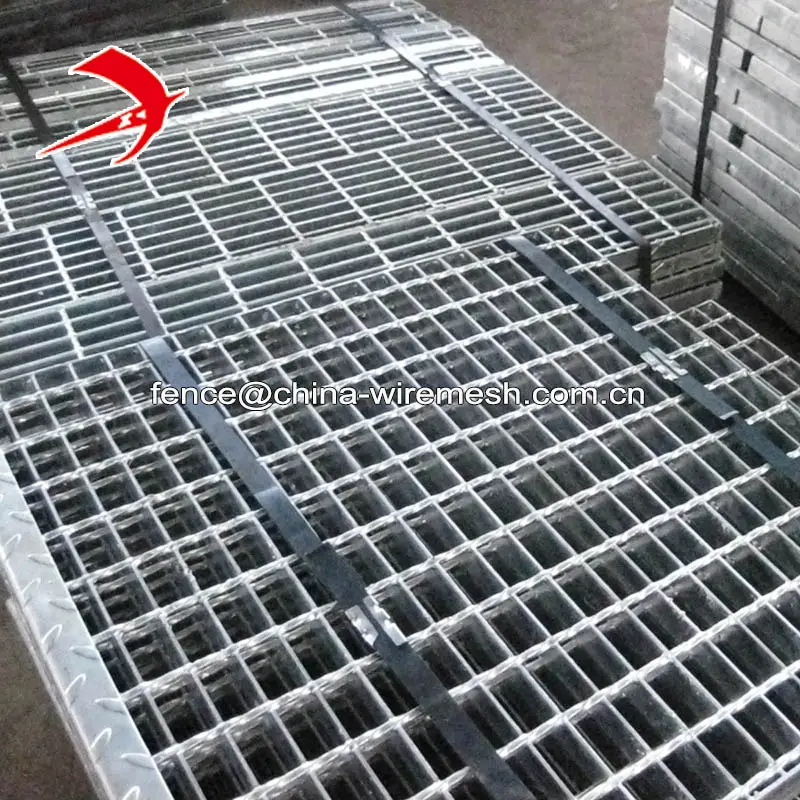 I type serrated stair treads plain type steel grating trench cover car wash drain grating
