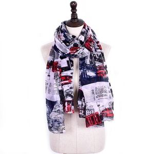 Cenrui Long Scarf London Street Die britischen Big Ben Red Bus Schals Unisex Wrap Schal Schals für Erwachsene