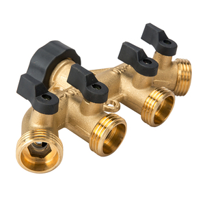 Collettore in ottone 4 vie acqua da giardino connettore <span class=keywords><strong>rubinetto</strong></span> acqua Splitter per il giardino - Product Image 1