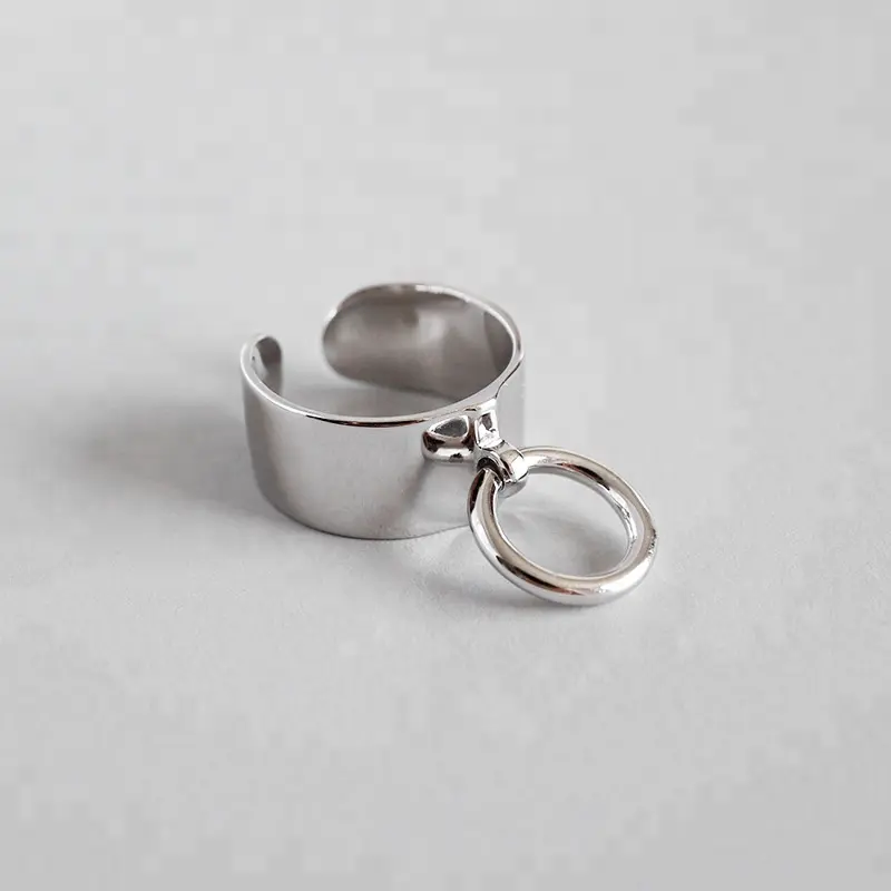 Модное минималистичное глянцевое Открытое кольцо из стерлингового серебра S925 пробы