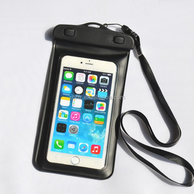 5.5 Inch Black Waterproof Mobile Cellphone Bag for Swimming and Diving
