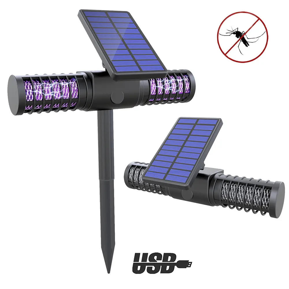 Newest Outdoor Solar moskito killer Trap automatic fly trap Repellent Lamps Bug Zapper mosquito repellent stick