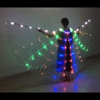 Bestcance Ailes de danse orientale illuminées LED ISIS WINGS RAINBOW GOLD White Silver Wings