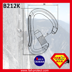 Mousqueton de secours Type B, matériel en aluminium, pour escalade sur roche, 23KN - Product Image 2