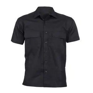 Men 100 Cotton Uniform Shirt Cool Work Shirts Clothing Short Sleeve