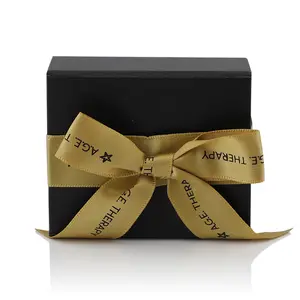 Cajas de cartón personalizadas con cinta amarilla, caja de regalo de embalaje de papel de cartón negro