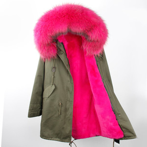 Casual Cotton Fashion Lady Parka <strong>Jacket</strong> Raccoon Collar Hooded With Real <strong>Fur</strong> Good Quality Faux <strong>Fur</strong> <strong>Lined</strong> - Product Image 6