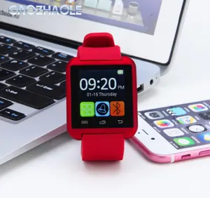 2018 Fabriek U8 smart horloge met siliconen band hebben sim-kaart camera voor Android 4.4 Call/SMS Herinnering u8 slimme horloges