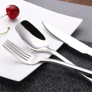 Western Germany Design Square Handle 4pcs Stainless Steel 18/10 Spoon Fork Silverware Dinnerware Set