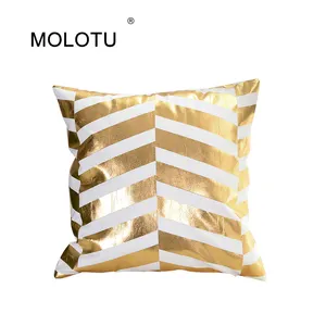 Hot Sale Wave Gold Kissen bezüge Dekorative Custom Gold Foiled Throw Pillow