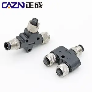 Sensor e atuadores m12 para m8 y, tipo conector 2 3 4 5 6 8 cores latão banhado a ouro 1 macho para 2 fêmea cabo divisor adaptador