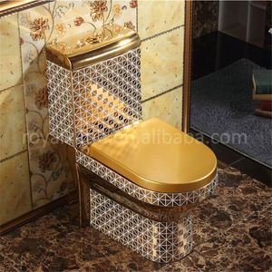 Appareils sanitaires chinois toilette de luxe en céramique complète pour hôtel toilette dorée en diamant - Product Image 5