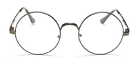 Lunettes à verres transparents bon marché, cercle rond, métal, mode rétro, monture OEM avec logo personnalisé
