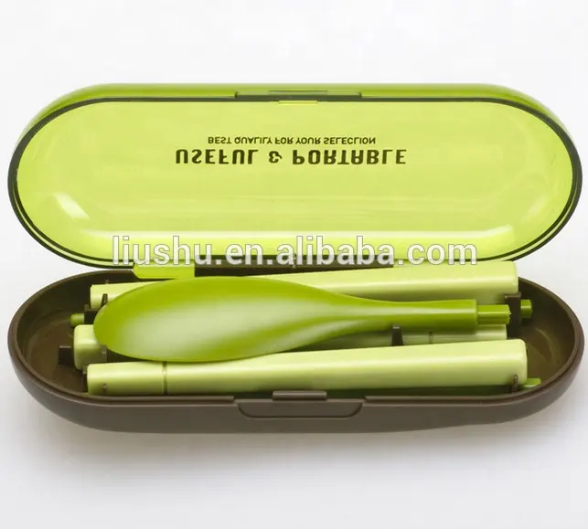 Tragbare geschirr travel kit set, folding löffel essstäbchen besteck set mit fall