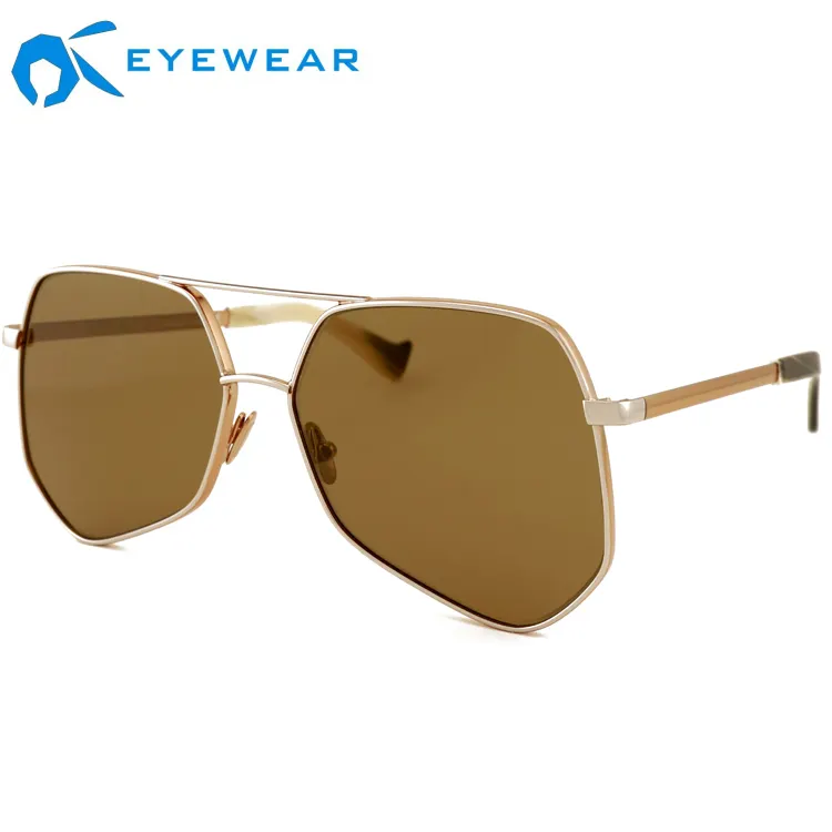 Mens Branded Sunglasses Mens Branded Frog Mirror Sun Glasses Over-sized Rose Gold Metal Sunglasses With Zeiss Lenses