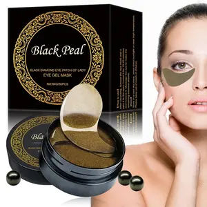 Private Label Black Pearl Collagen Hydrogel Eye Patch riduce rughe e gonfiori sotto le bende per gli occhi