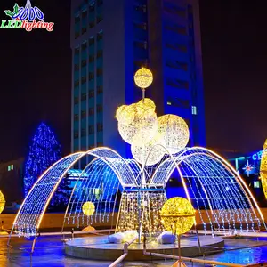 Fontaine lumineuse motif fleurs de noël à led, éclairage pour décoration, de magasins commerciaux