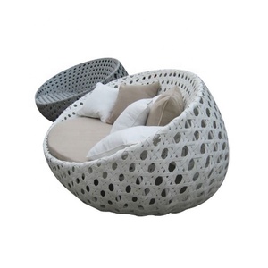 Hot Sale Garden <strong>Circular</strong> Shape Rattan Love Seat Sofa Outdoor Wicker Sofa Bed