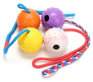 Cane interattivo giocattolo palla su una corda di gomma dura resistente rimorchiatore di guerra cane da masticare giocattolo - Product Image 5