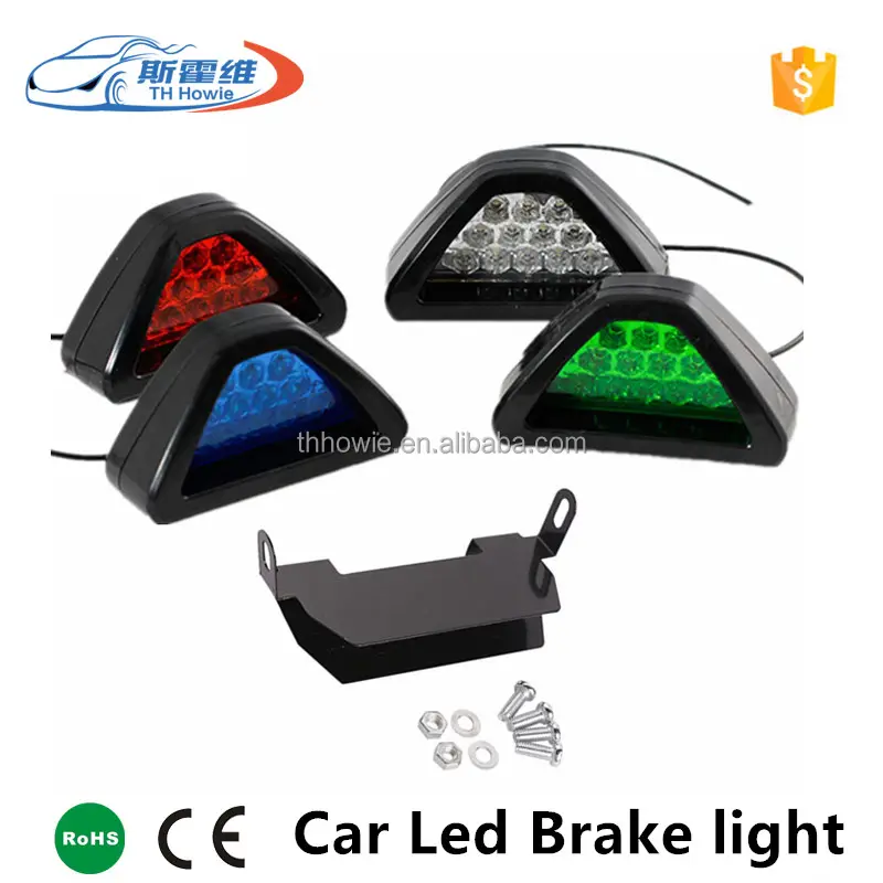 Car 12LED Strobe Rear Laser Tail Brake Light DRL Triangle Reverse Safety Parking Lamp Auto Led Flash Warning Waterproof bulb